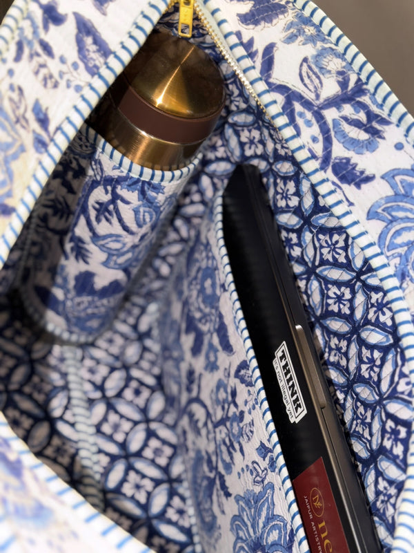 Indigo Heritage Tote Bag - Handblock
