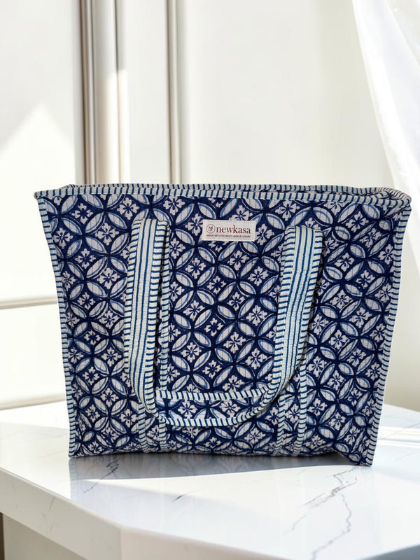 Indigo Bloom Laptop & Utility Tote