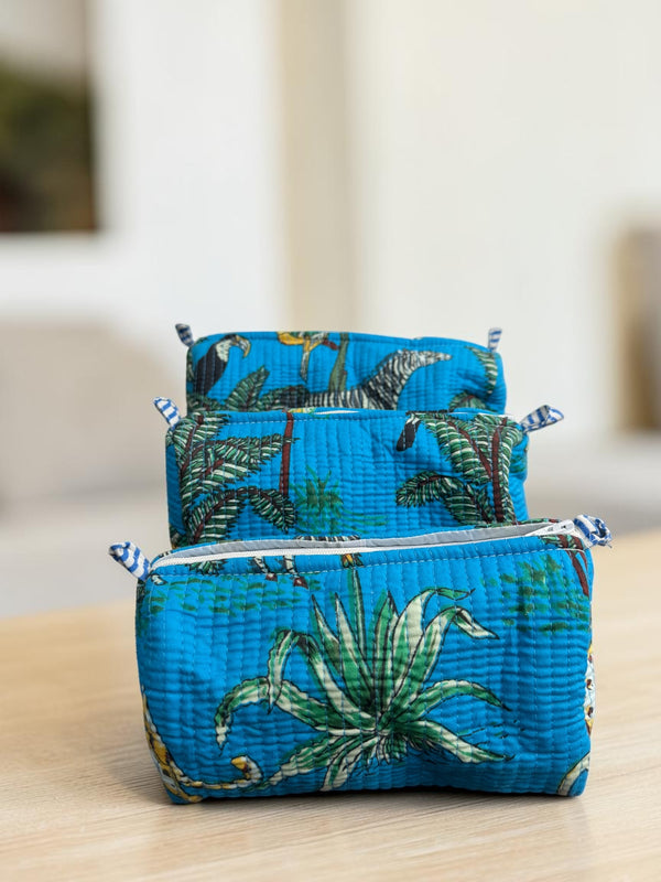 Quilted Pouch Trio - Ocean safari