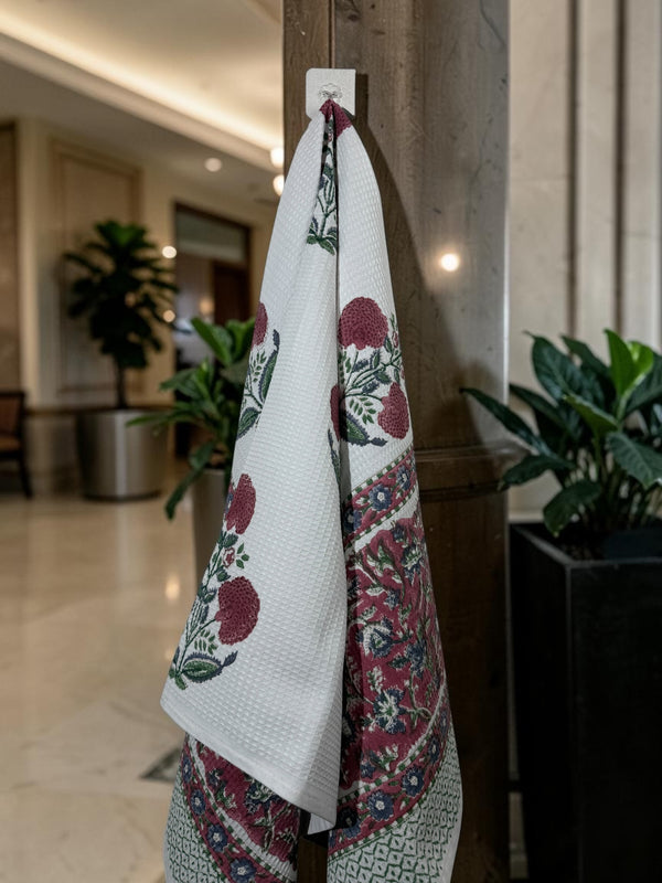 Gulmohar – Jaipuri Cotton Waffle Bath Towel