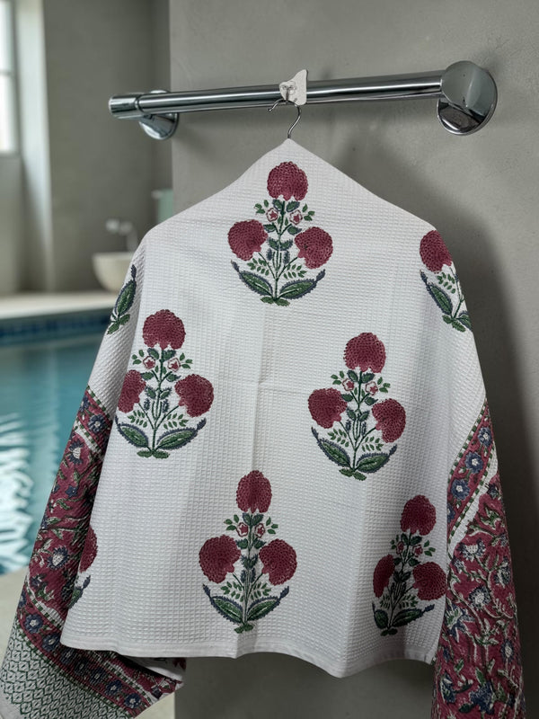 Gulmohar – Jaipuri Cotton Waffle Bath Towel