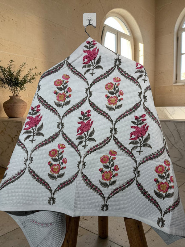 AmarBagh Waffle Cotton Bath Towel