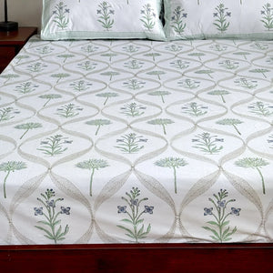 FERN & FLAX  COTTON BEDSHEET (QUEEN SIZE 90*108) - newkasa