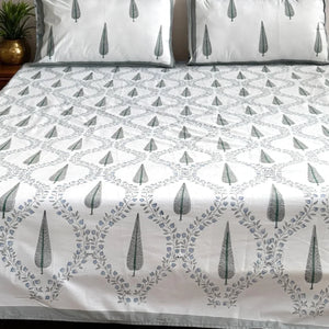 CYPRESS TRANQUIL  PERACLE  COTTON BEDSHEET (QUEEN SIZE 90*108) - newkasa