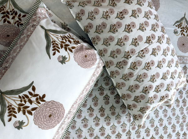 GULZAR BLUSH  PERACLE COTTON BEDSHEET (QUEEN SIZE 90*108) - newkasa