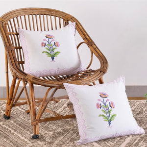IRIS GULZ  CUSHION COVER ARTISANAL COTTON CUSHION COVER  SET – 16x16 - newkasa