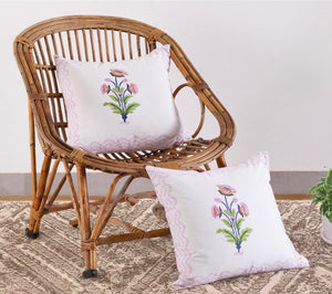 IRIS GULZ  CUSHION COVER ARTISANAL COTTON CUSHION COVER  SET – 16x16 - newkasa
