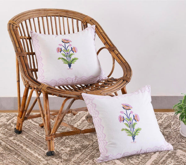 IRIS GULZ  CUSHION COVER ARTISANAL COTTON CUSHION COVER  SET – 16x16 - newkasa