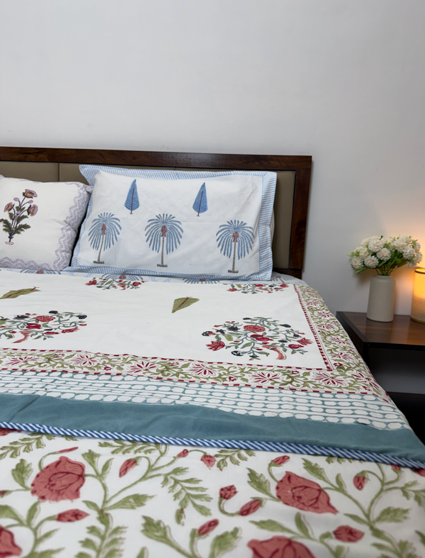 Rose Garden Reversible Muslin Cotton Dohar