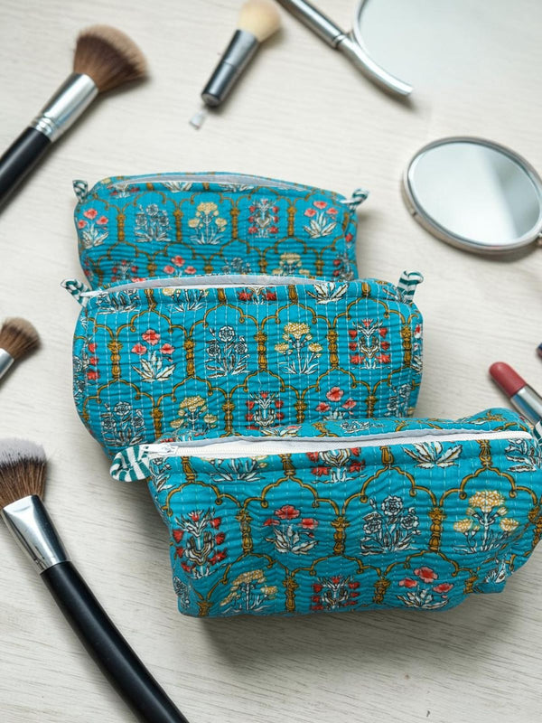 Quilted Vanity Bags – Aqua Garden
