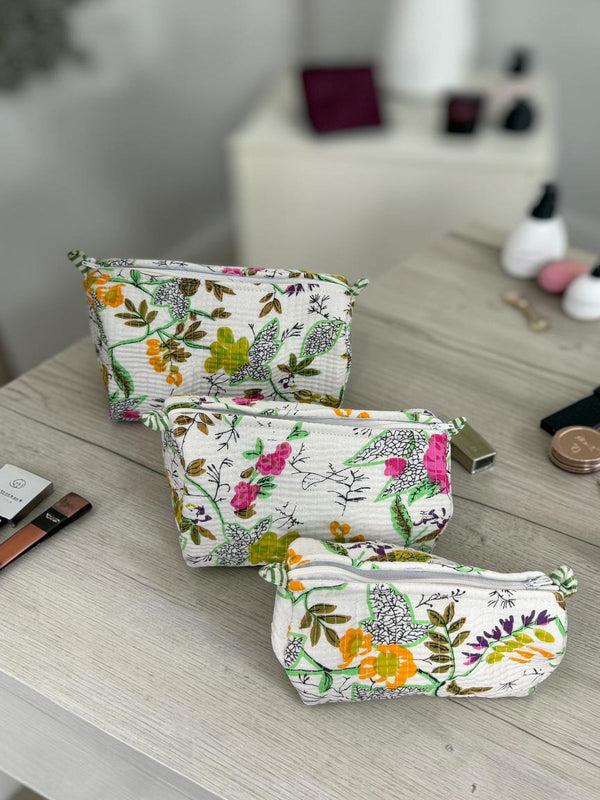 Quilted Vanity Bags – Botanical Bliss