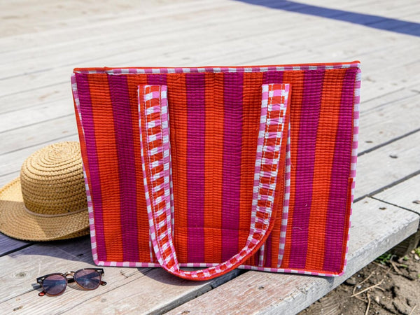 Quilted Tote Bag - Pink Mirage