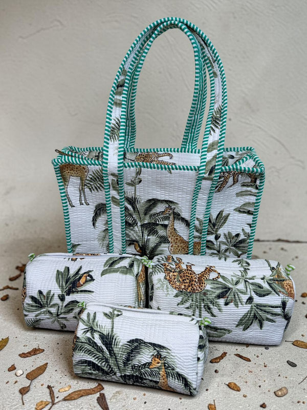 Quilted Tote Bag - Safari Mist