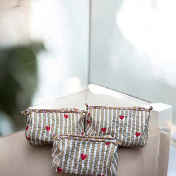 Quilted Vanity Set - Sweetheart Stripe