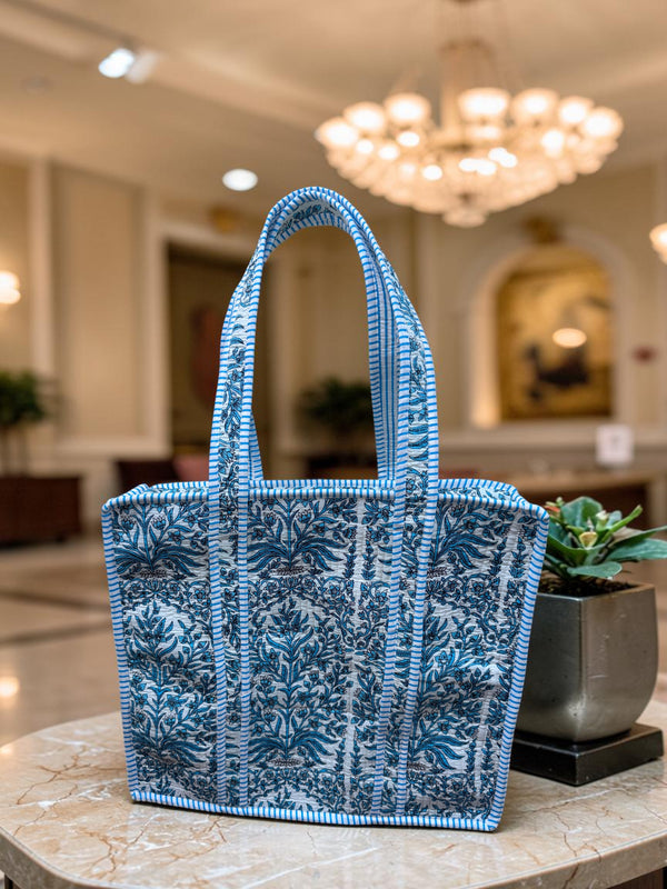 Floral Breeze Quilted Tote Bag