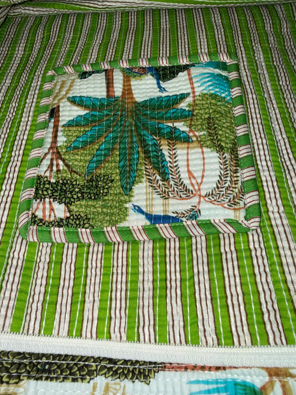 Nature Bloom Quilted Tote Bag
