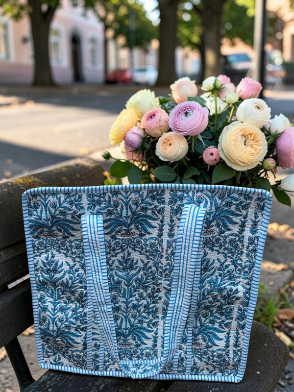 Floral Breeze Quilted Tote Bag