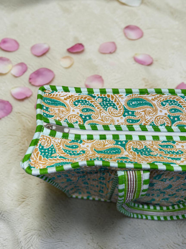 Green Whisper Quilted Tote Bag
