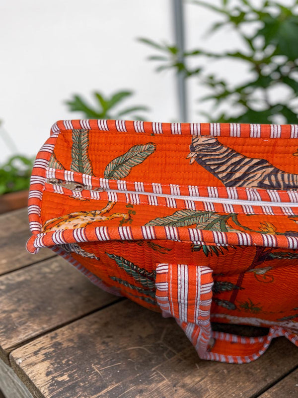 Wild Ember Quilted Tote Bag