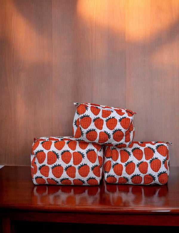 Quilted Pouch Trio  - Berry Bliss