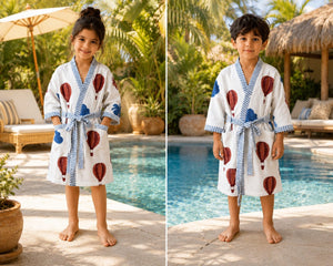 Balloon Dreams Waffle Cotton Bathrobe for Kids