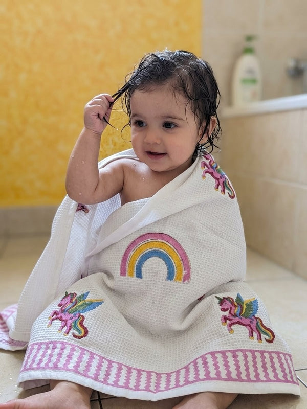 Unicorn Dream Waffle  Baby Towel