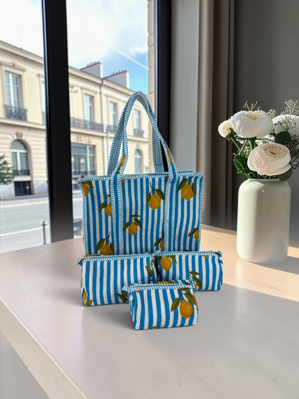 Blue Lemon Tote Bag