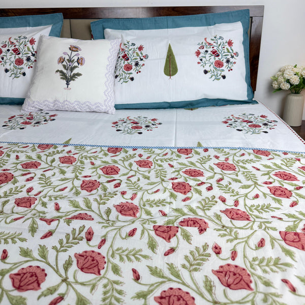 Rose Garden – percle cotton bedsheet