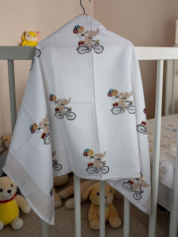 Chiku’s Cycle Ride Waffle Baby Towel