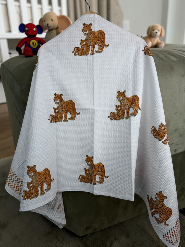 Tiny Tiger Waffle Baby Towel