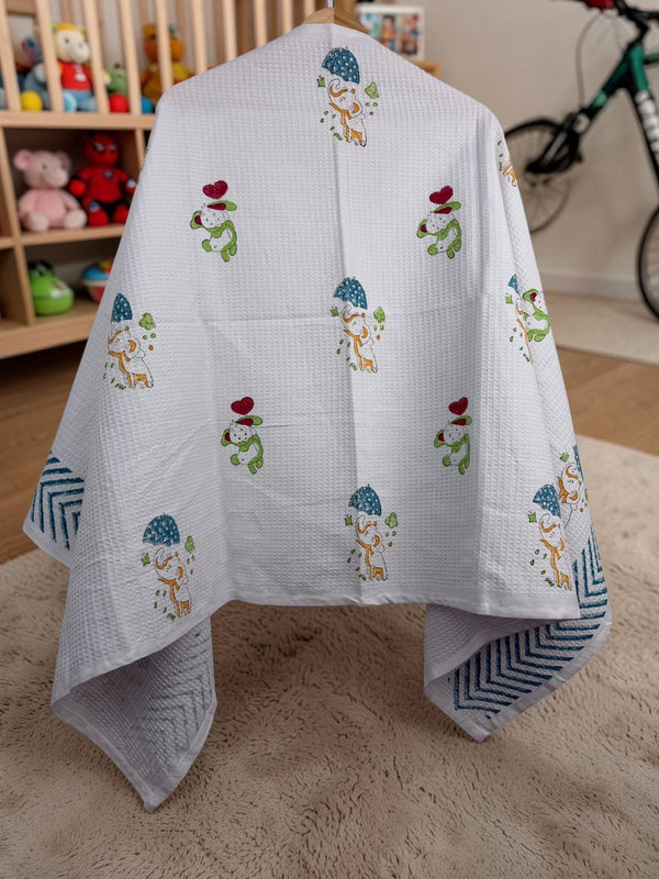 Jungle Jamboree Waffle Baby Towel
