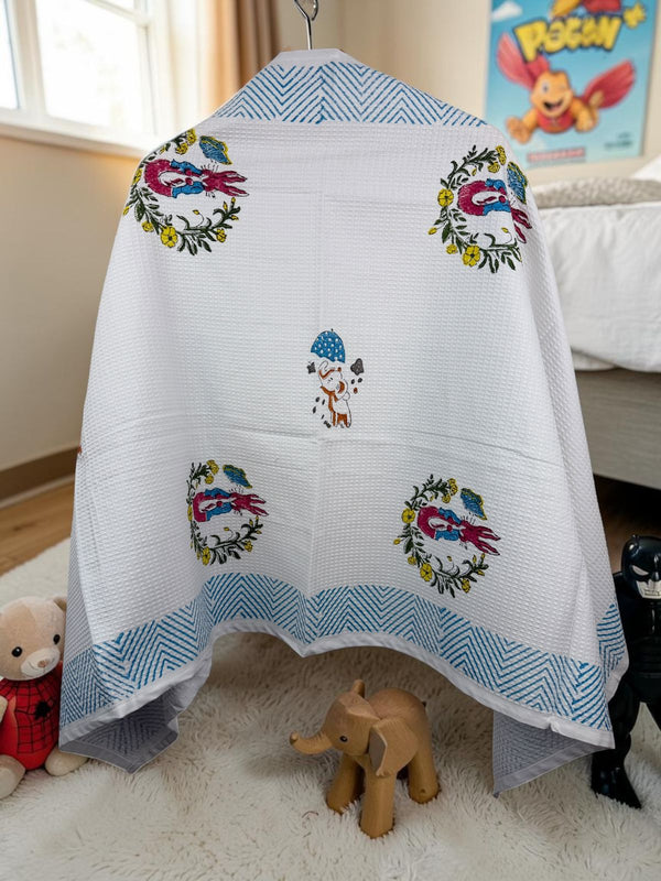 Binky Bloom Waffle Baby Towel