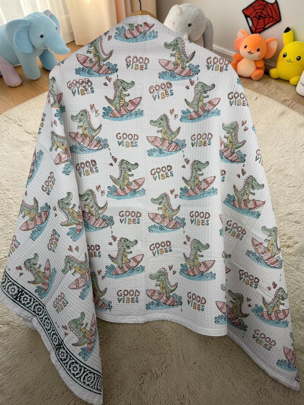 Good Vibes Waffle Baby Towel