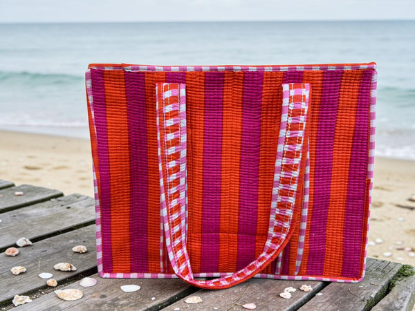 Quilted Tote Bag - Pink Mirage