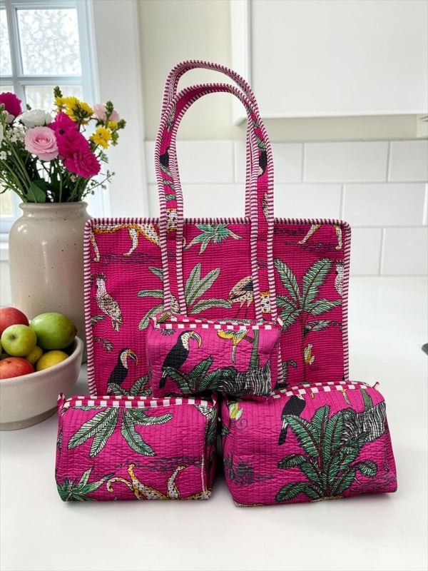 Pink Jungle Bliss Tote Bag