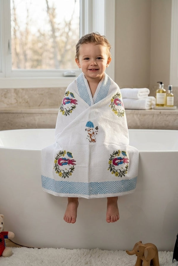 Binky Bloom Waffle Baby Towel