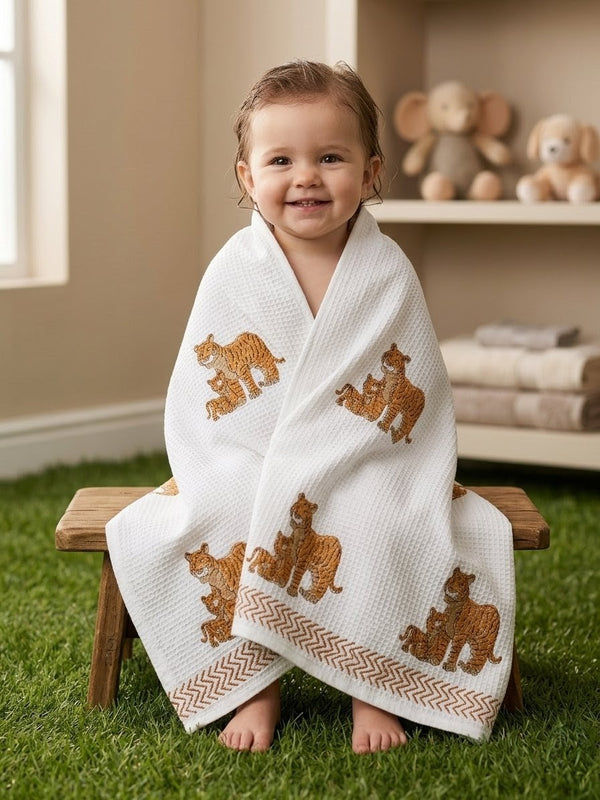 Tiny Tiger Waffle Baby Towel