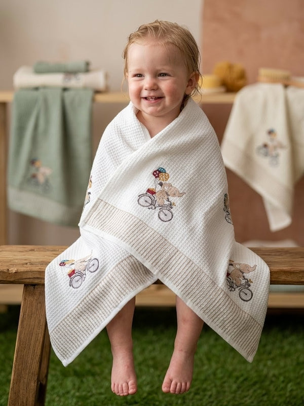 Chiku’s Cycle Ride Waffle Baby Towel