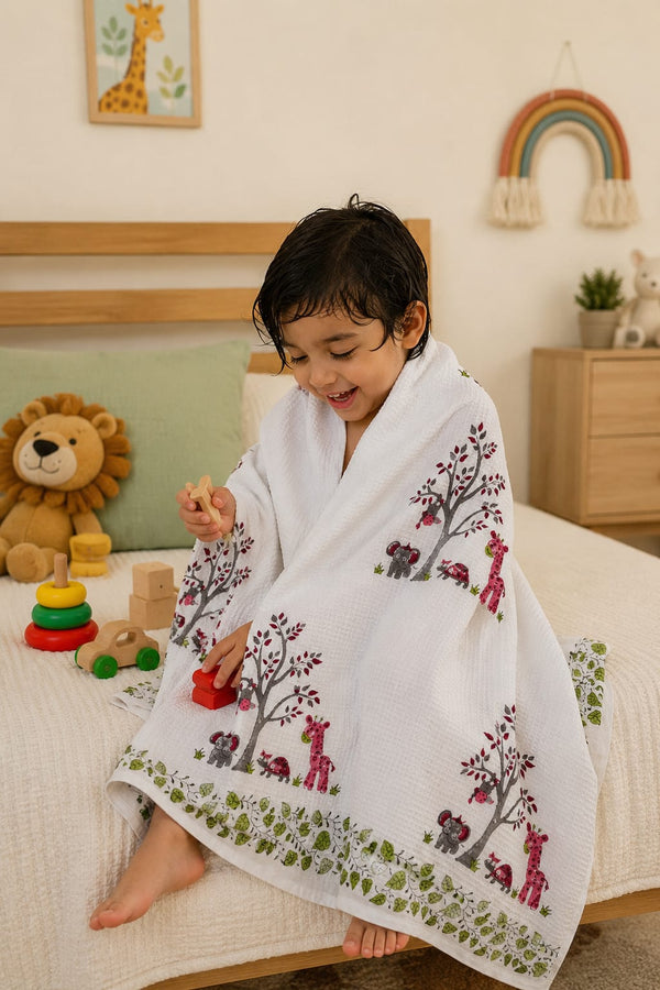 Treehouse Tots Waffle Baby Towel