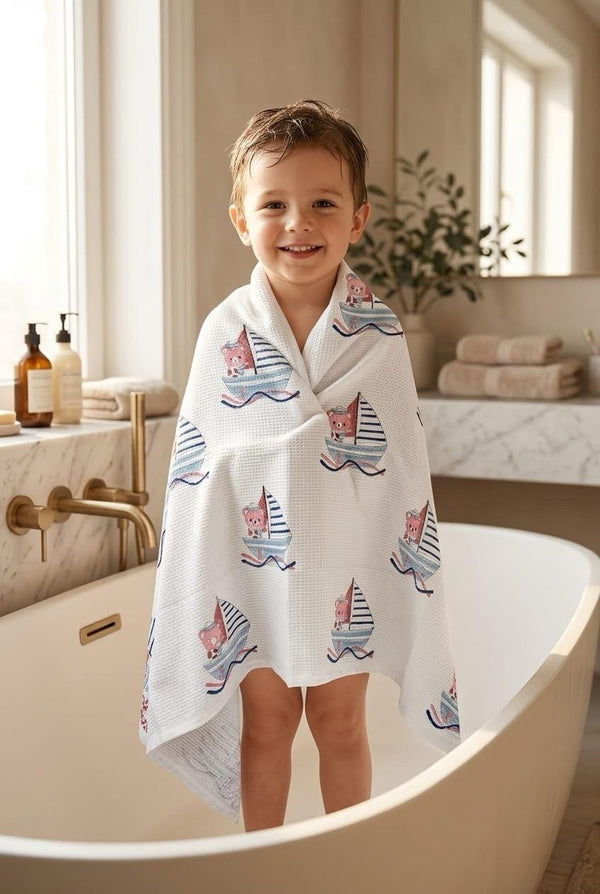 Bozo Bear Waffle Baby Towel