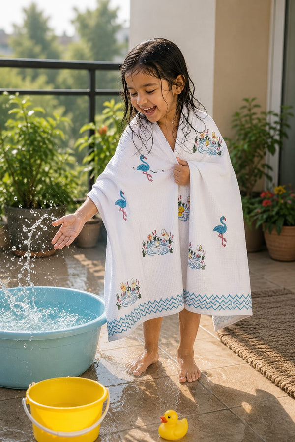 Puddle Pals Waffle Baby Towel