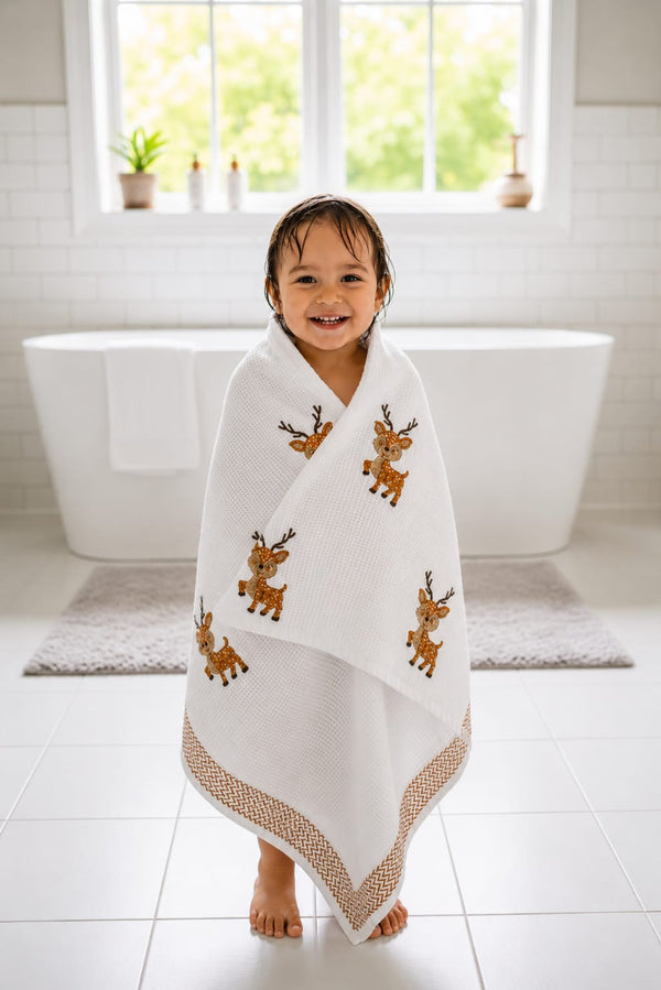 Rudy Reindeer Waffle Baby Towel (30*60)