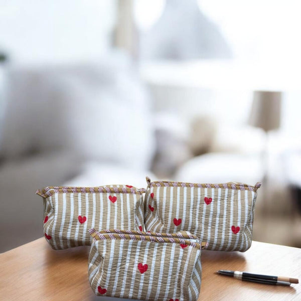 Quilted Vanity Set - Sweetheart Stripe