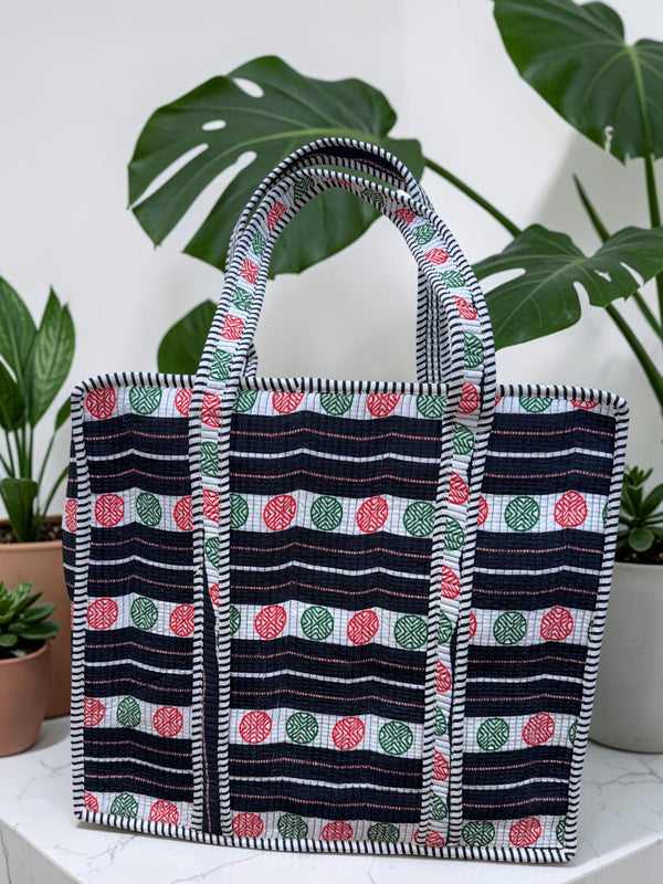 Jaipur Rhythm Quilted Tote Bag
