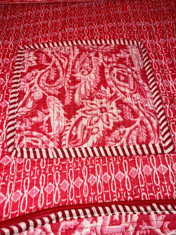 Quilted Tote Bag - Gulaabi Raag