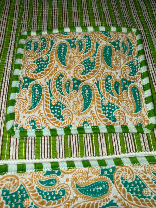 Green Whisper Quilted Tote Bag