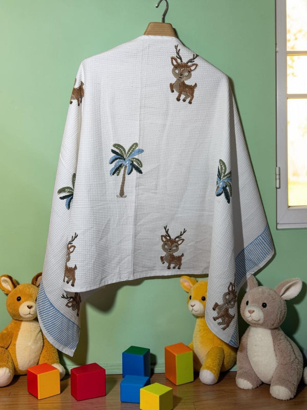 Woodland Fawn Waffle  Baby Towel