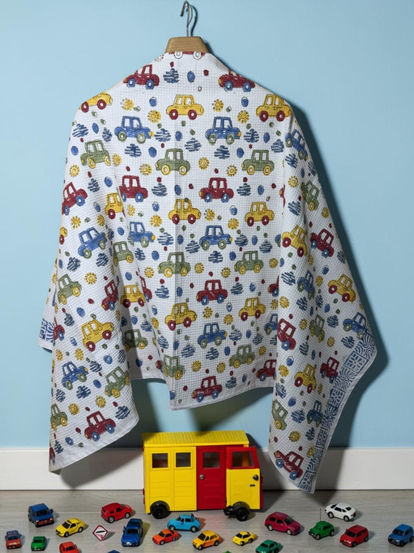 Little Wheels Waffle Baby Towel
