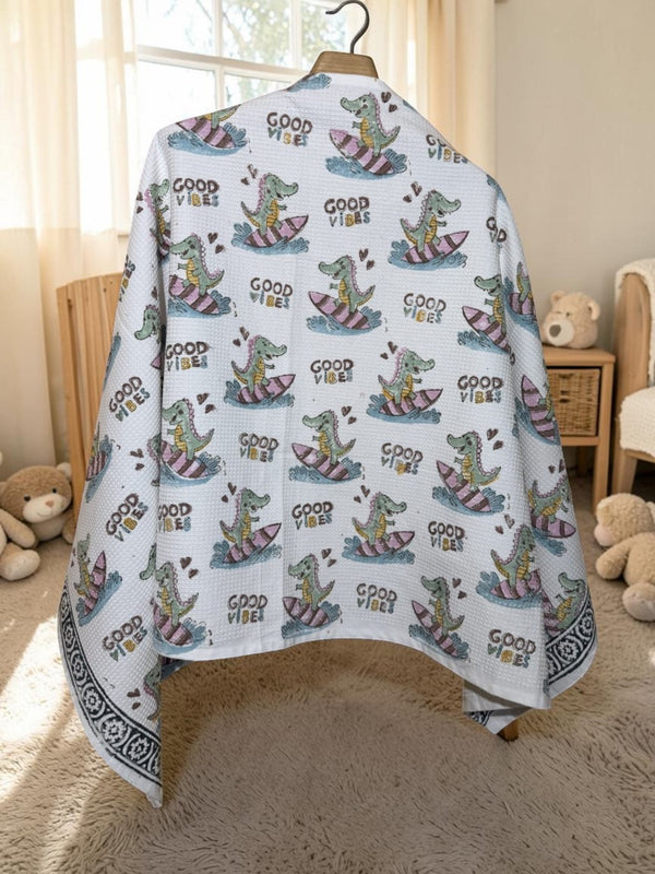 Good Vibes Waffle Baby Towel